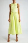 Cinq À Sept Benita Sleeveless Cotton Blend Dress In Lime Kiss