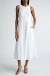 Cinq À Sept Benita Sleeveless Cotton Blend Dress In White