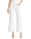 Cinq À Sept Women's Benji Twill Cotton-blend Cuffed Flare Pants In White
