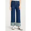 Cinq À Sept Benji Cuffed Wide Leg Jeans In Blue