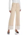 Cinq À Sept Cinq A Sept Benji Cuffed Wide Leg Pants In Khaki
