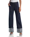 Cinq À Sept Sequin Cuffed Benji Pant In Indigo Clear In Indigo/clear