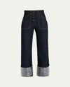 Cinq À Sept Sequin Cuffed Benji Pant In Indigo Clear In Indigoclear