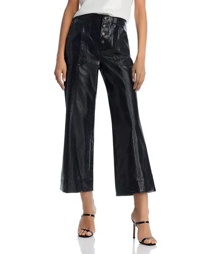 Cinq À Sept Cinq A Sept Benji Snakeskin Textured Pants In Navy