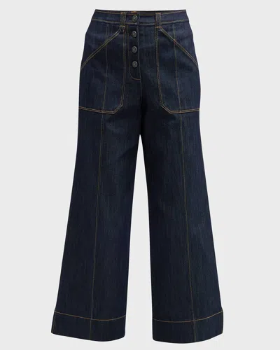Cinq À Sept Benji Wide-leg Denim Pants In Indigo