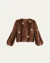 Cinq À Sept Mixed Star Faux Mink Benson Coat Taupe In Brown
