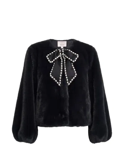 Cinq À Sept Benson Faux-mink Jacket In Black
