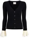 Cinq À Sept Bernadette Ribbed Cardigan In Black