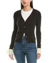 Cinq À Sept Bernadette Pre-styled Rib Cardigan In Black