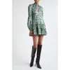 Cinq À Sept Bessie Floral Print Long Sleeve Minidress