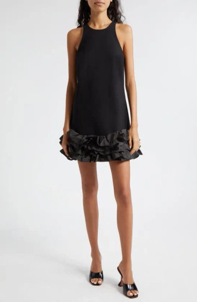 Cinq À Sept Beta Tiered Ruffle Hem Sleeveless Dress In Black