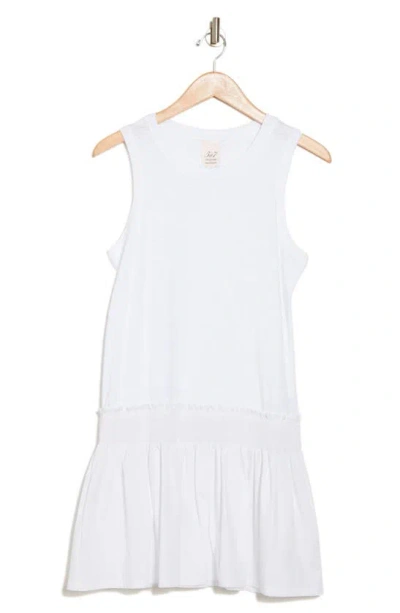 Cinq À Sept Betsie Smocked Drop Waist Minidress In White