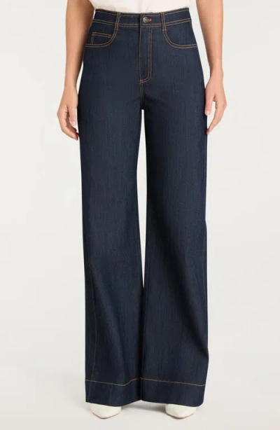 Cinq À Sept Betsy High Waist Wide Leg Jeans In Purple