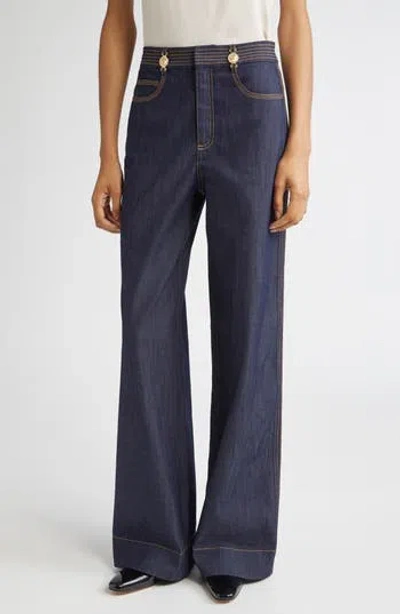 Cinq À Sept Bev High Waist Flare Leg Jeans In Blue