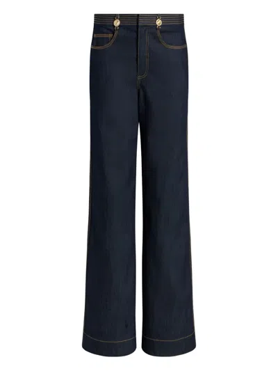 Cinq À Sept Bev Side-stripe Trousers In Blue