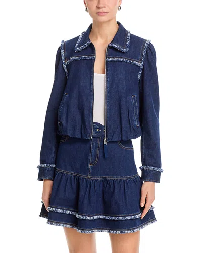 Cinq À Sept Cinq A Sept Bicolor Fringe Indria Jacket In Blue