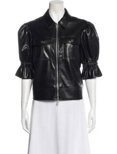 Pre-owned Cinq À Sept Biker Jacket In Black