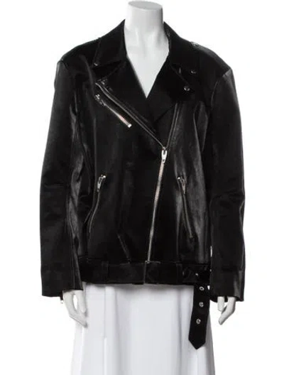 Pre-owned Cinq À Sept Biker Jacket In Black