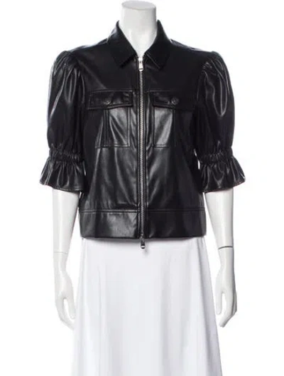 Pre-owned Cinq À Sept Biker Jacket In Black