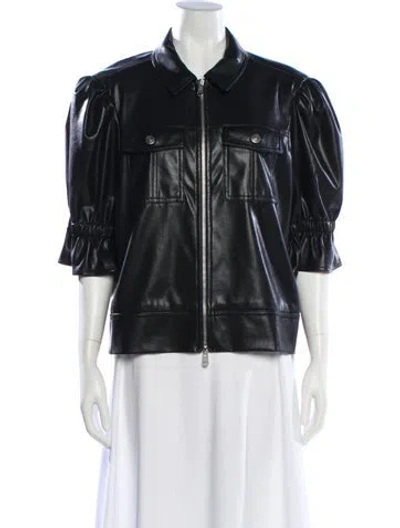 Pre-owned Cinq À Sept Biker Jacket In Black