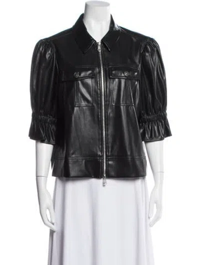 Pre-owned Cinq À Sept Biker Jacket In Black