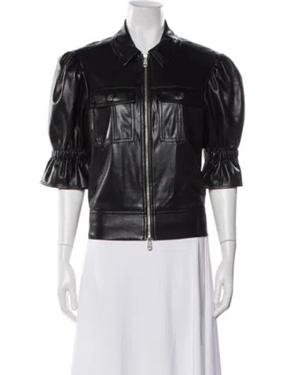 Pre-owned Cinq À Sept Biker Jacket In Black