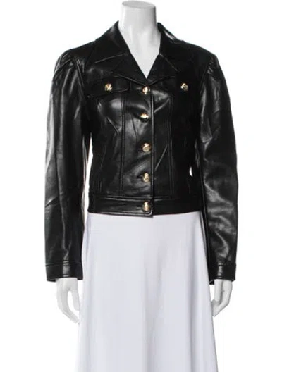 Pre-owned Cinq À Sept Biker Jacket In Black
