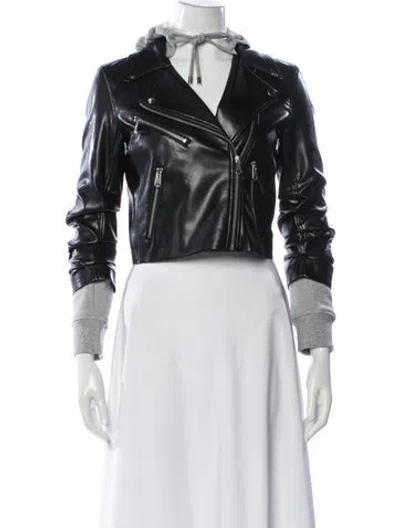 Pre-owned Cinq À Sept Biker Jacket In Black