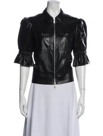 Pre-owned Cinq À Sept Biker Jacket In Black