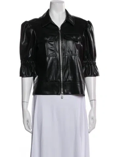 Pre-owned Cinq À Sept Biker Jacket In Black