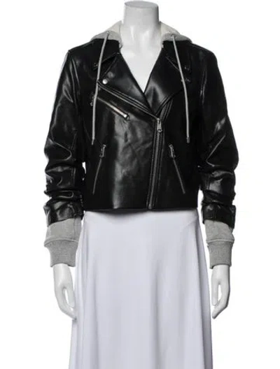 Pre-owned Cinq À Sept Biker Jacket In Black