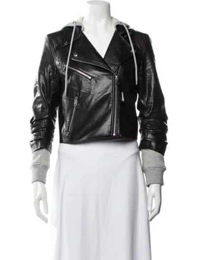 Pre-owned Cinq À Sept Biker Jacket In Black