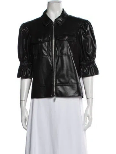 Pre-owned Cinq À Sept Biker Jacket In Black