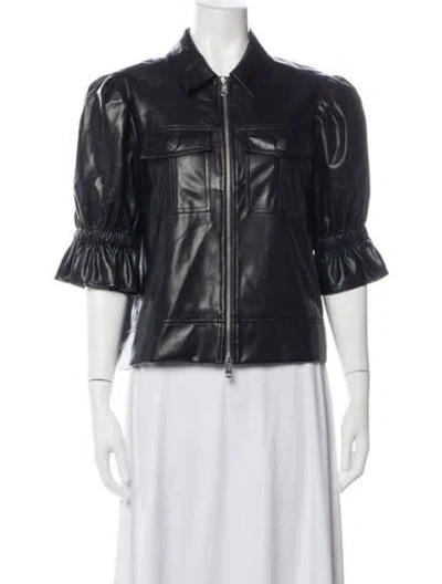 Pre-owned Cinq À Sept Biker Jacket In Blue