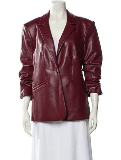 Pre-owned Cinq À Sept Biker Jacket In Burgundy