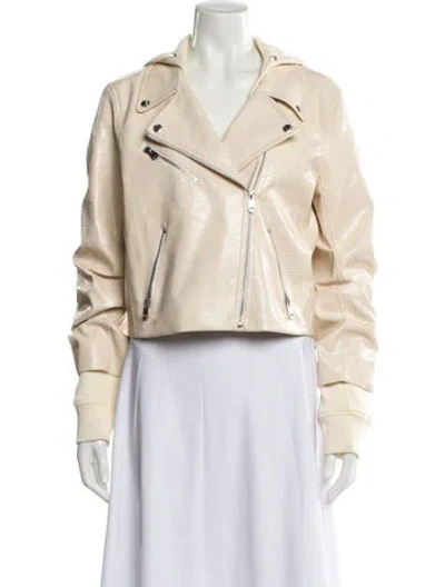 Pre-owned Cinq À Sept Biker Jacket In Neutral