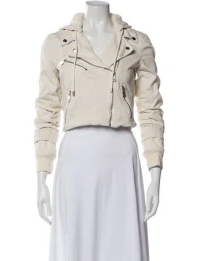 Pre-owned Cinq À Sept Biker Jacket In Neutral