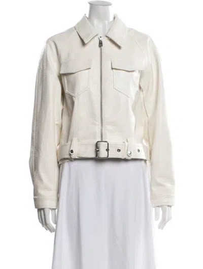 Pre-owned Cinq À Sept Biker Jacket In Neutral