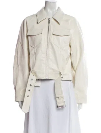 Pre-owned Cinq À Sept Biker Jacket In Neutrals