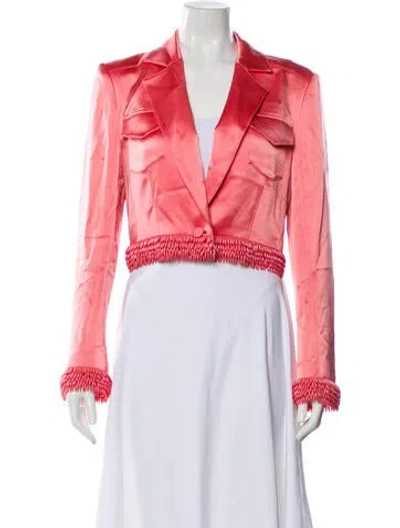 Pre-owned Cinq À Sept Biker Jacket In Pink