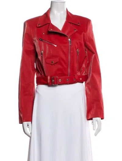Pre-owned Cinq À Sept Biker Jacket W/ Tags In Red