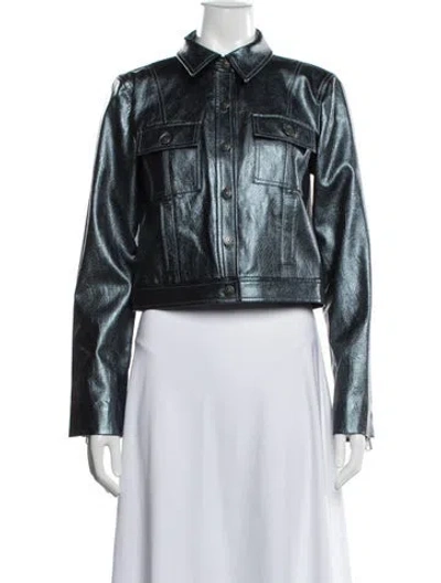 Pre-owned Cinq À Sept Biker Jacket W/ Tags In Silver