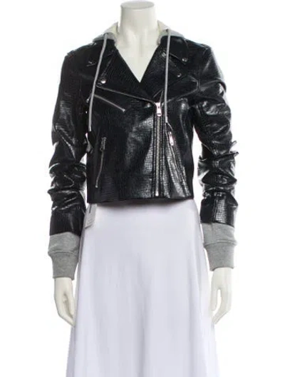 Pre-owned Cinq À Sept Biker Jacket In White