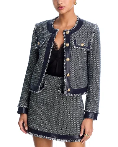 Cinq À Sept Cinq A Sept Birdseye Tweed Deva Jacket In Blue