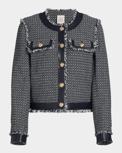 Cinq À Sept Birdseye Tweed Jacket In Multi