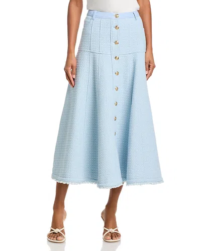 Cinq À Sept Cinq A Sept Birdseye Tweed Skirt In Blue