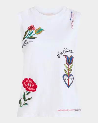 Cinq À Sept Blaine Summer Love Muscle Tee In White