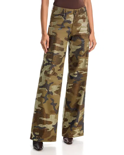 Cinq À Sept Cinq A Sept Blakely High Rise Straight Jeans In Camo Crystals In Multi