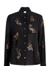 Cinq À Sept Le Tiger Heatset Blanche Top In Black Animal In Black