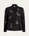 Cinq À Sept Le Tiger Heatset Blanche Top In Black Animal In Black/multi